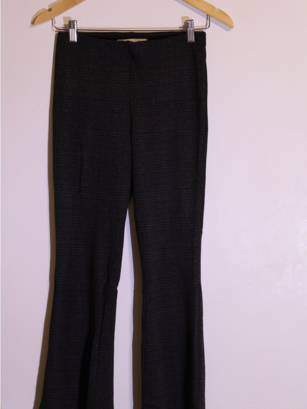 Classic Black Plaid Flare Pants - Women's